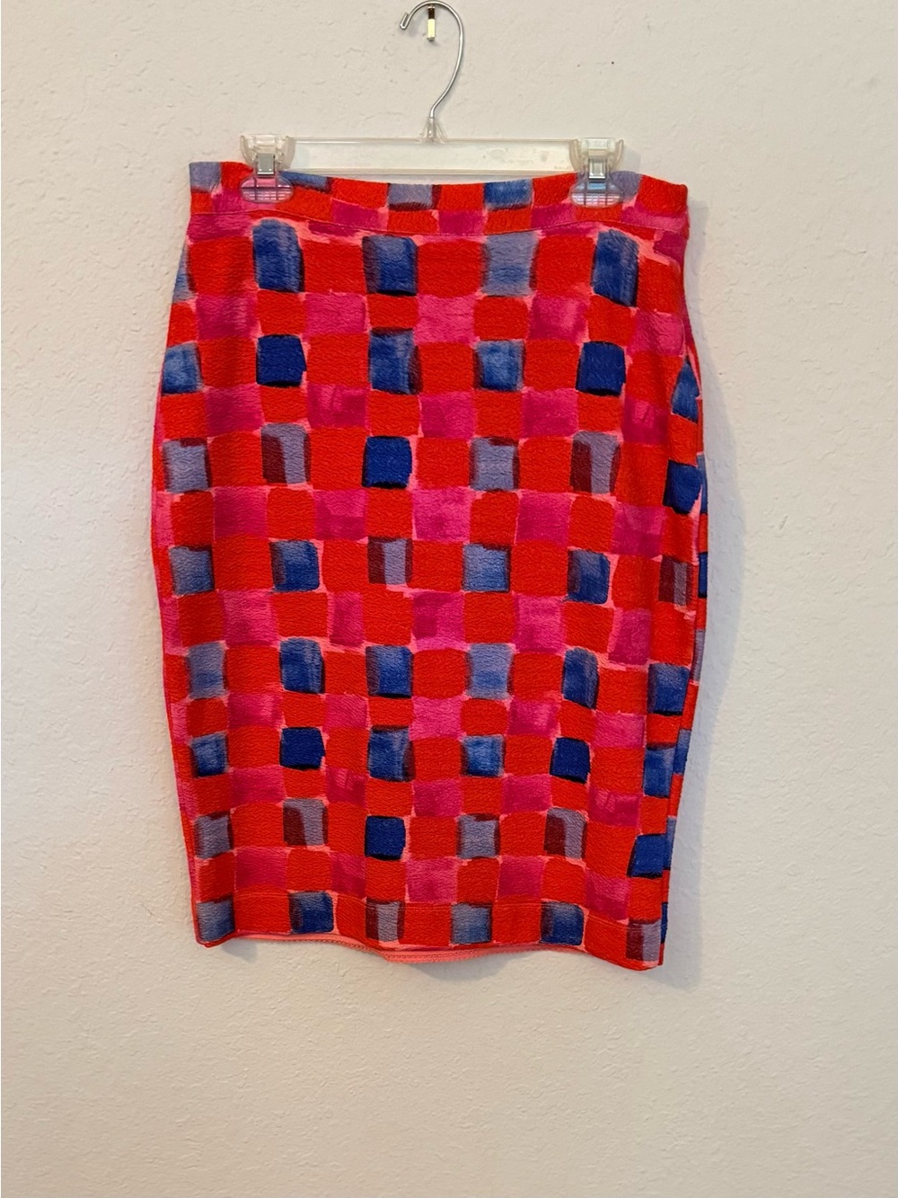Anthropologie Maeve Slim Knit Pink, Blue & Red Midi Skirt (MM2)